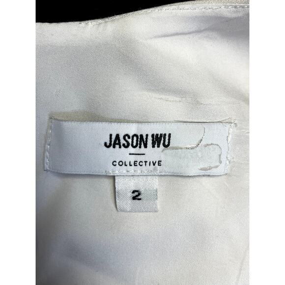 JASON WU COLLECTIVE Jacquard Color Block Scuba Sheath Dress Red Black 2 $370 - Picture 11 of 13